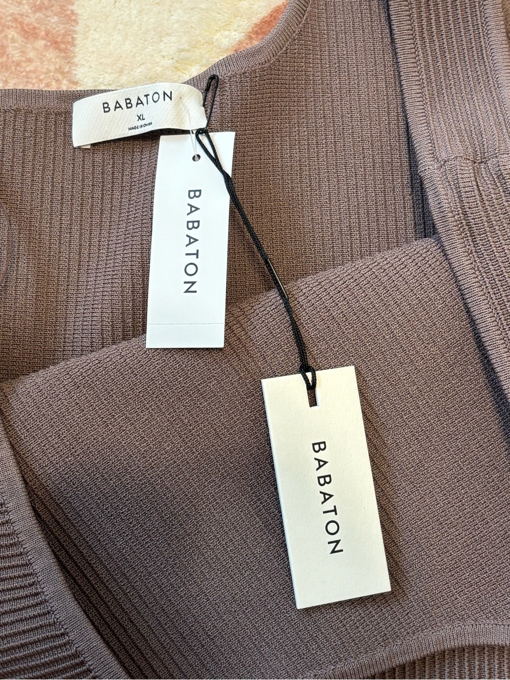 Babaton One-Shoulder Ribbed Dress in Deep Taupe - Picture 4 of 6